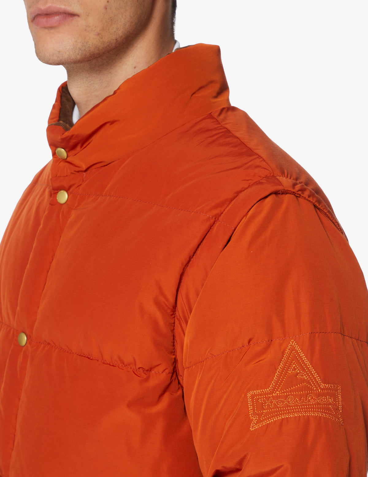 HOLUBAR "Mustang" Dark Orange Down Puffer Jacket Vest NEW Convertible