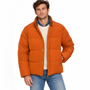 HOLUBAR "Mustang" Dark Orange Down Puffer Jacket Vest NEW Convertible