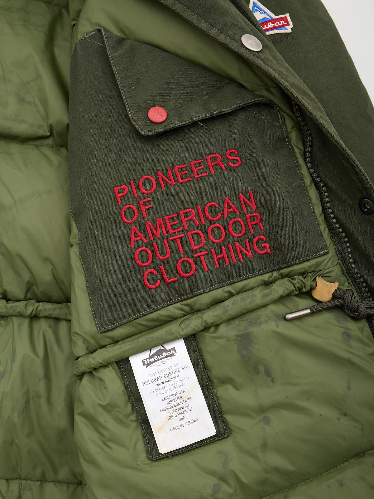 HOLUBAR "North Hunter" Green Cotton Parka Down Filled Parka Jacket Alpaca Mohair Parts