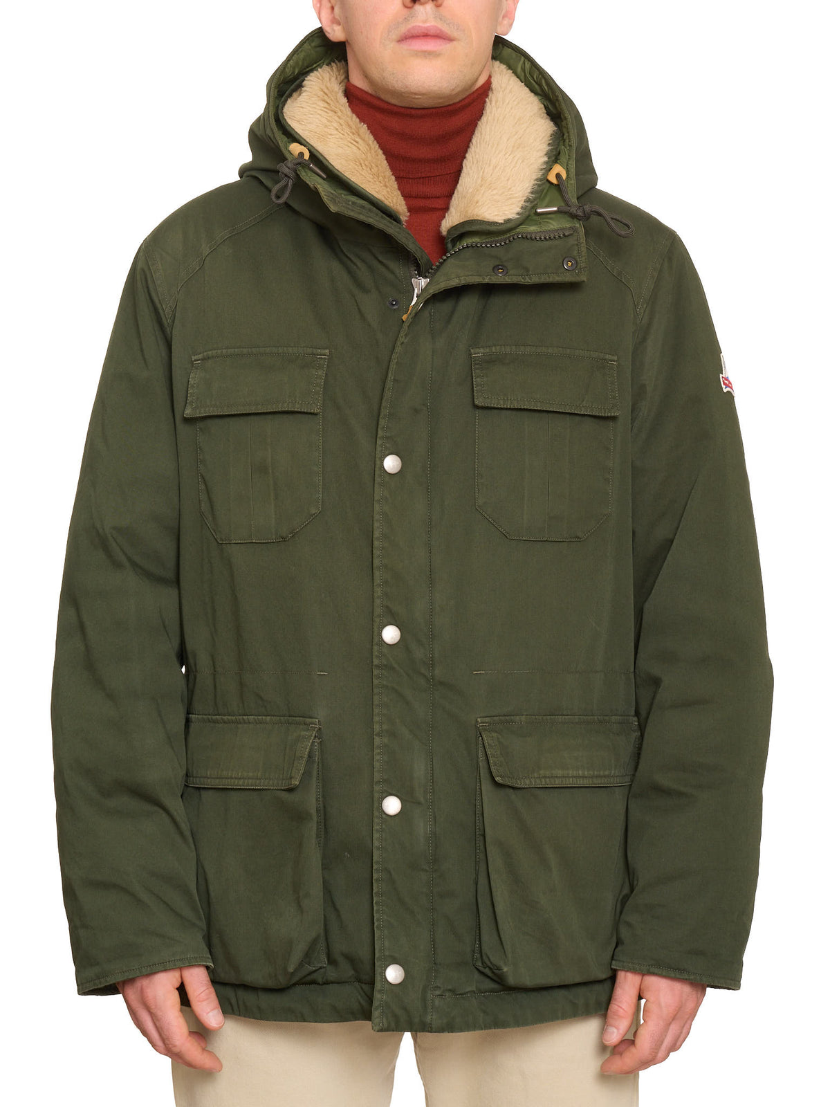HOLUBAR "North Hunter" Green Cotton Parka Down Filled Parka Jacket Alpaca Mohair Parts