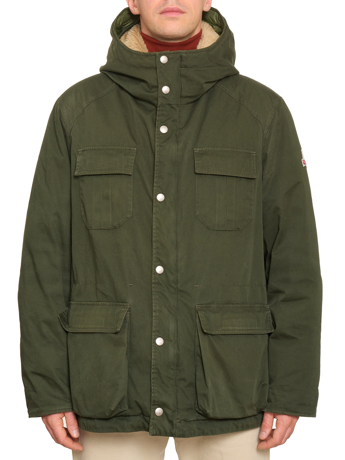 HOLUBAR "North Hunter" Green Cotton Parka Down Filled Parka Jacket Alpaca Mohair Parts