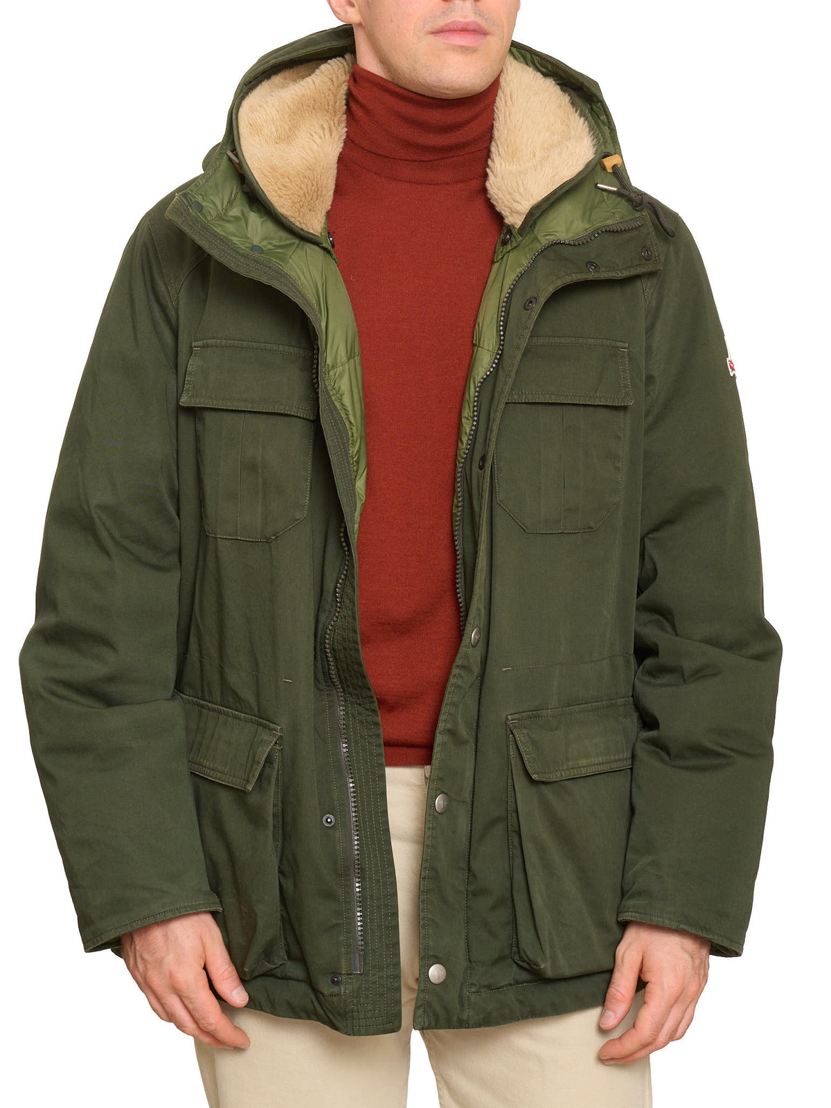 HOLUBAR "North Hunter" Green Cotton Parka Down Filled Parka Jacket Alpaca Mohair Parts