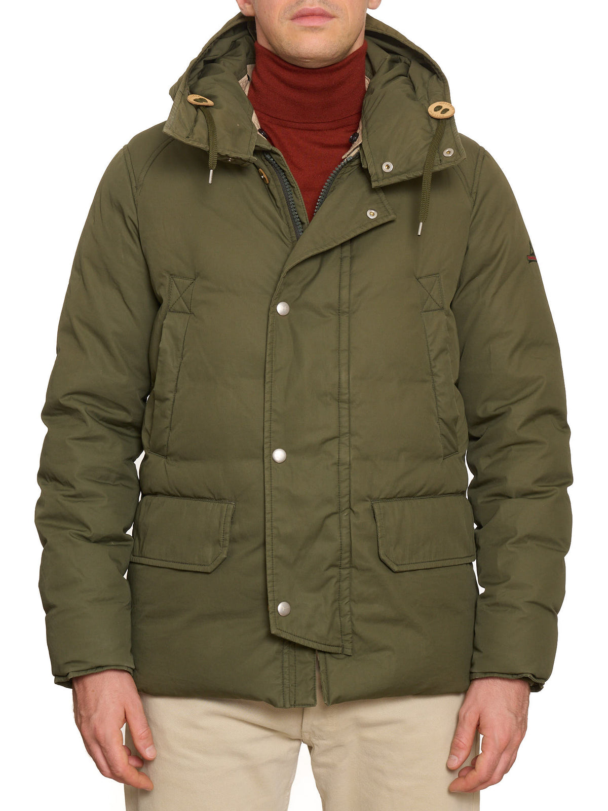 HOLUBAR "Short Boulder" Olive Green Cotton Down Filled Parka Jacket Alpaca Mohair Parts