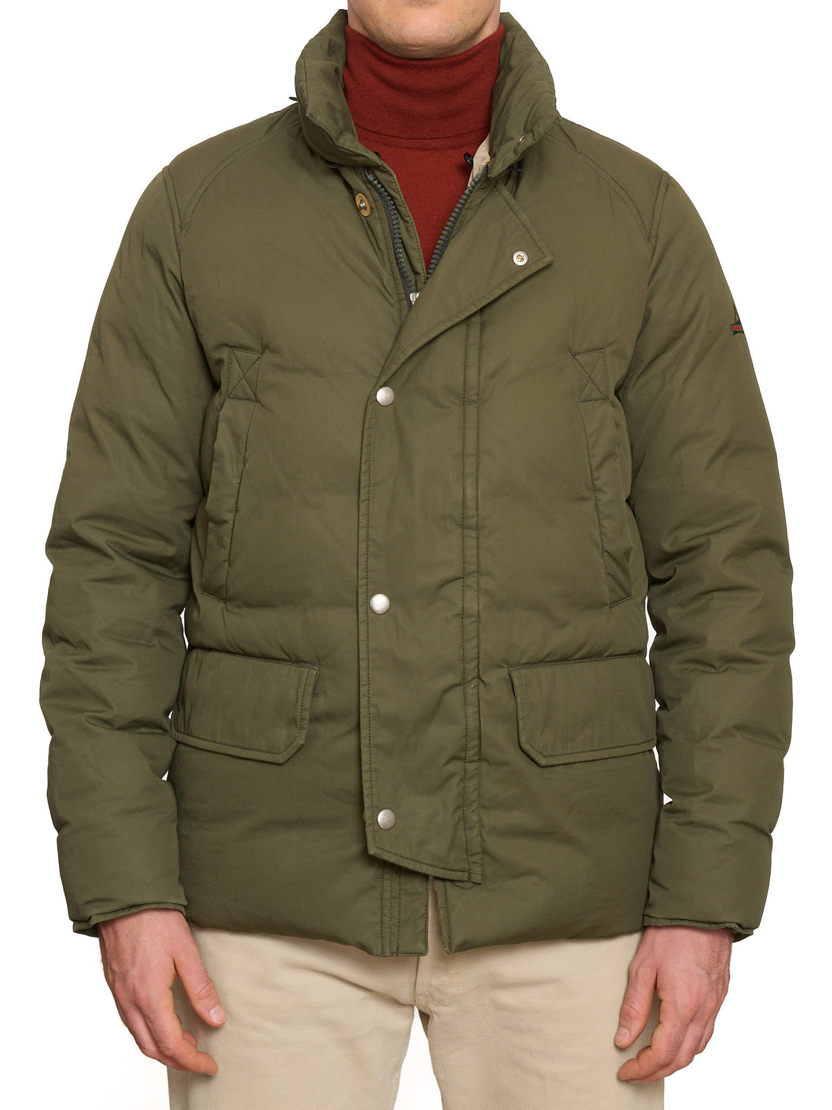 HOLUBAR "Short Boulder" Olive Green Cotton Down Filled Parka Jacket Alpaca Mohair Parts