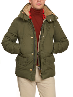 HOLUBAR "Short Boulder" Olive Green Cotton Down Filled Parka Jacket Alpaca Mohair Parts
