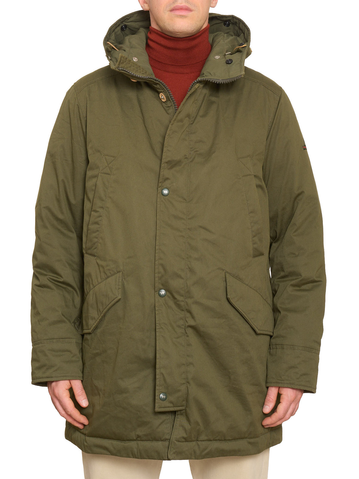 HOLUBAR "Sun Valley Parka" Olive Green Cotton Down Filled Parka Jacket Alpaca Parts