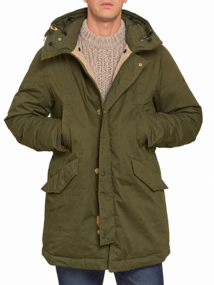HOLUBAR "Sun Valley Parka" Olive Green Cotton Down Filled Parka Jacket Alpaca Parts