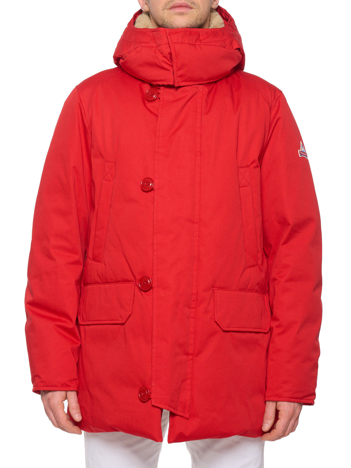 HOLUBAR "Boulder" Red Down-Feather Jacket Hooded Parka NEW
