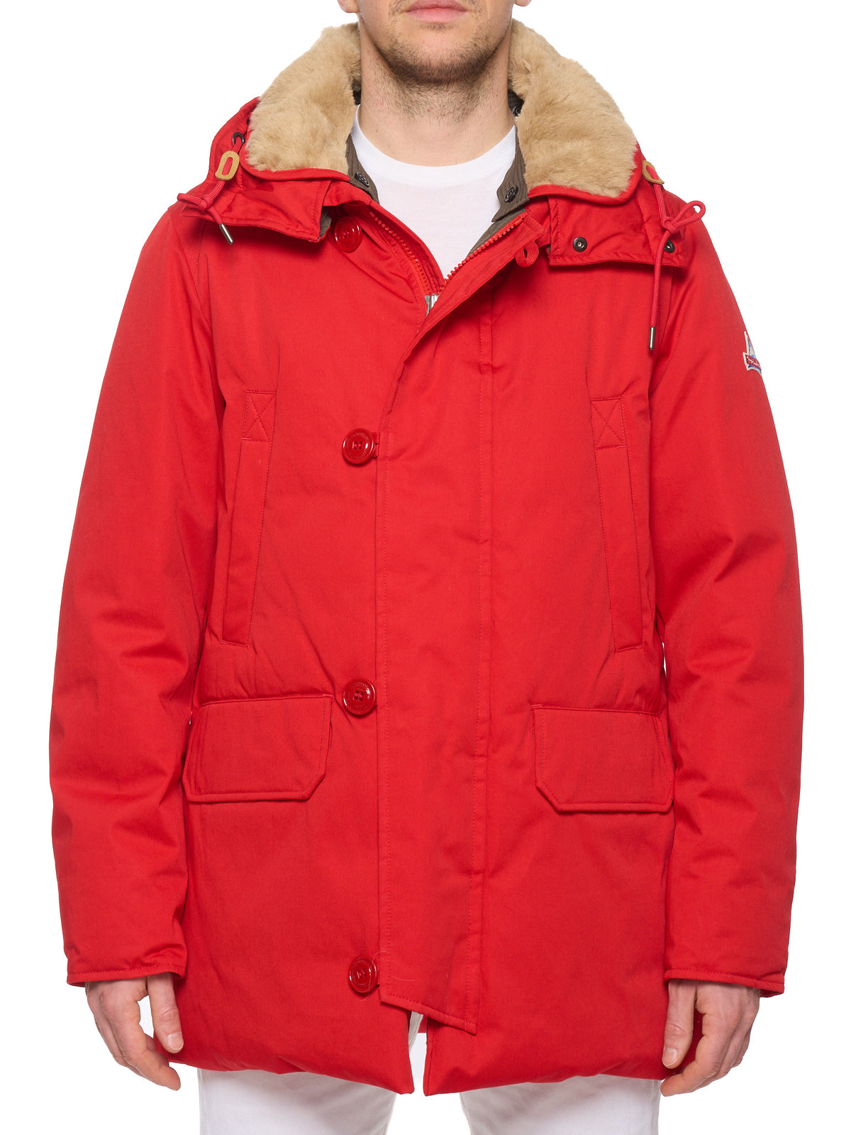 HOLUBAR "Boulder" Red Down-Feather Jacket Hooded Parka NEW