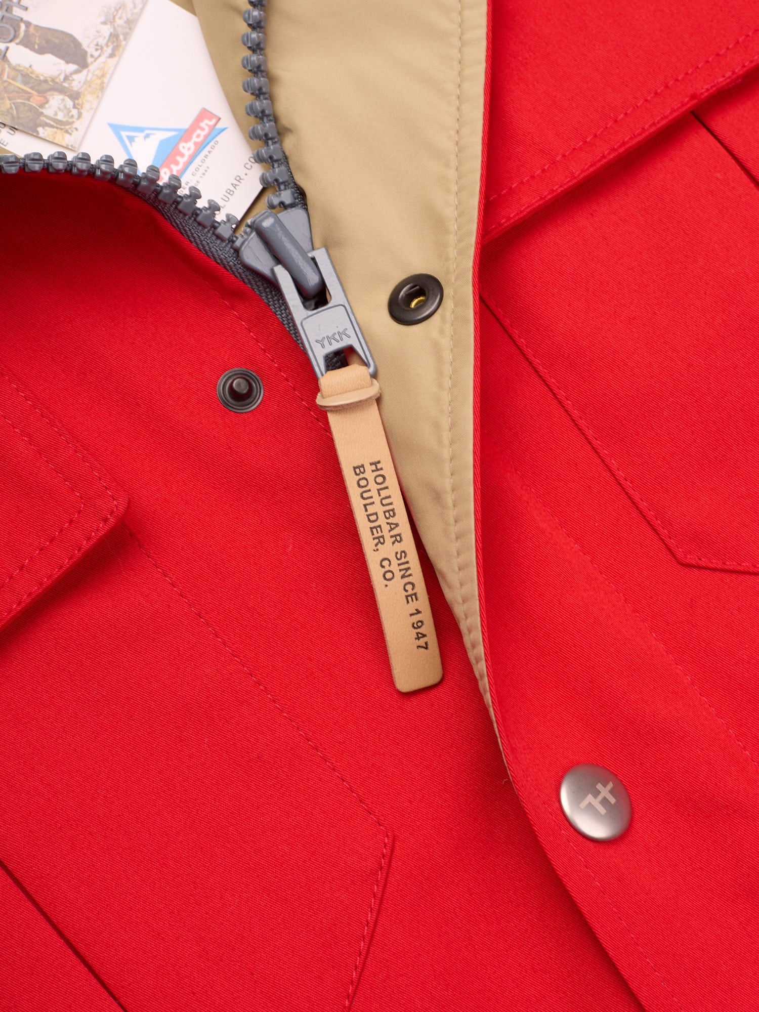 HOLUBAR "Deer Hunter" Red Cotton Hooded Safari Field Jacket