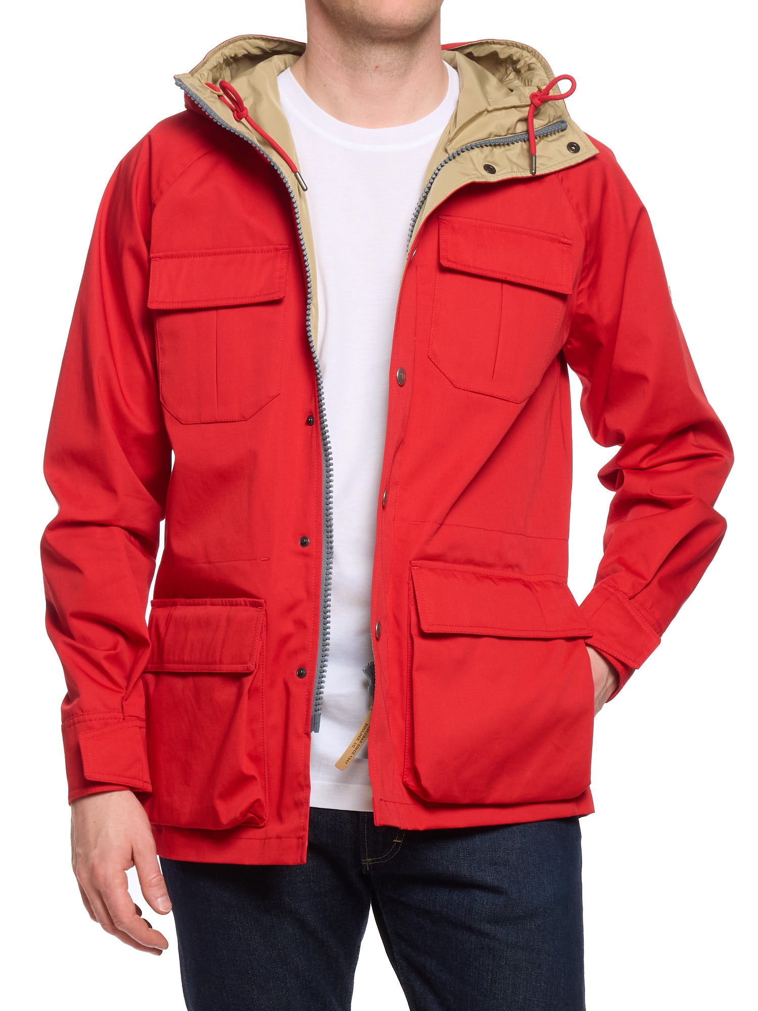 HOLUBAR "Deer Hunter" Red Cotton Hooded Safari Field Jacket