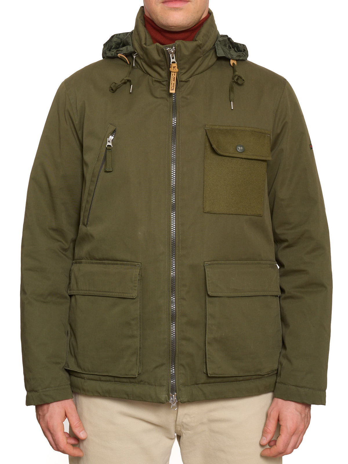 HOLUBAR "New Short Hunter" Green Down Jacket Parka