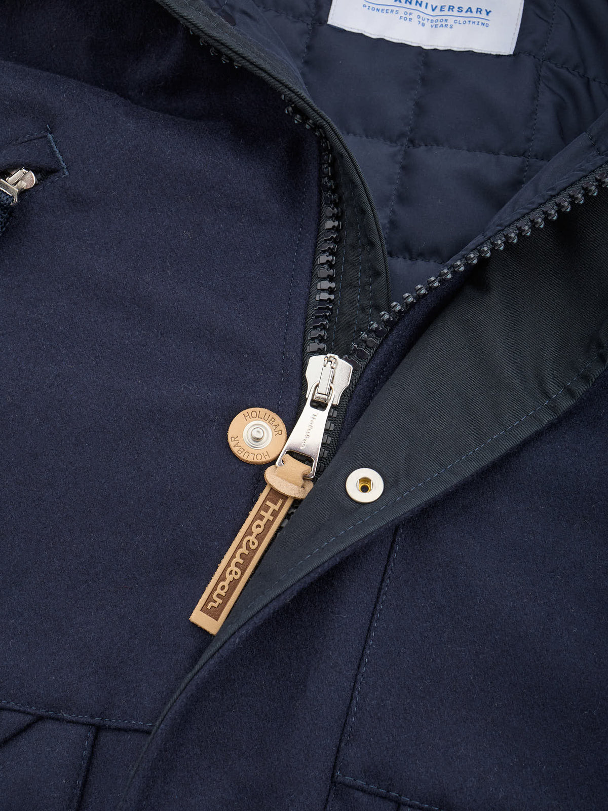HOLUBAR "Utah" 70TH Anniv. Navy Blue Virgin Wool Down Filled Jacket NEW