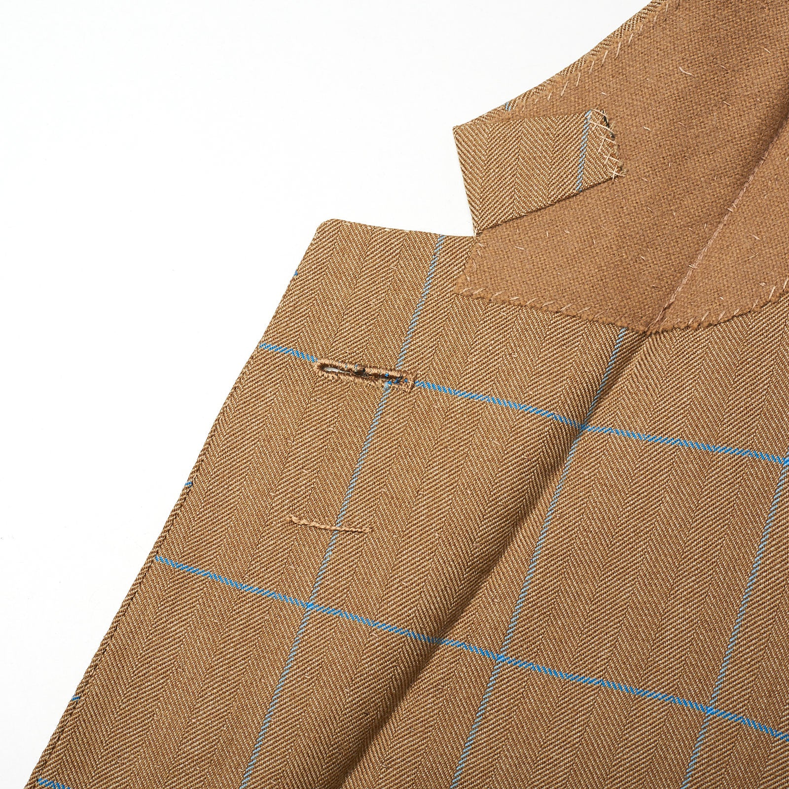 HUNTSMAN Savile Row Bespoke Tan Herringbone Plaid Wool 1 Button Jacket NEW US 40 HUNTSMAN
