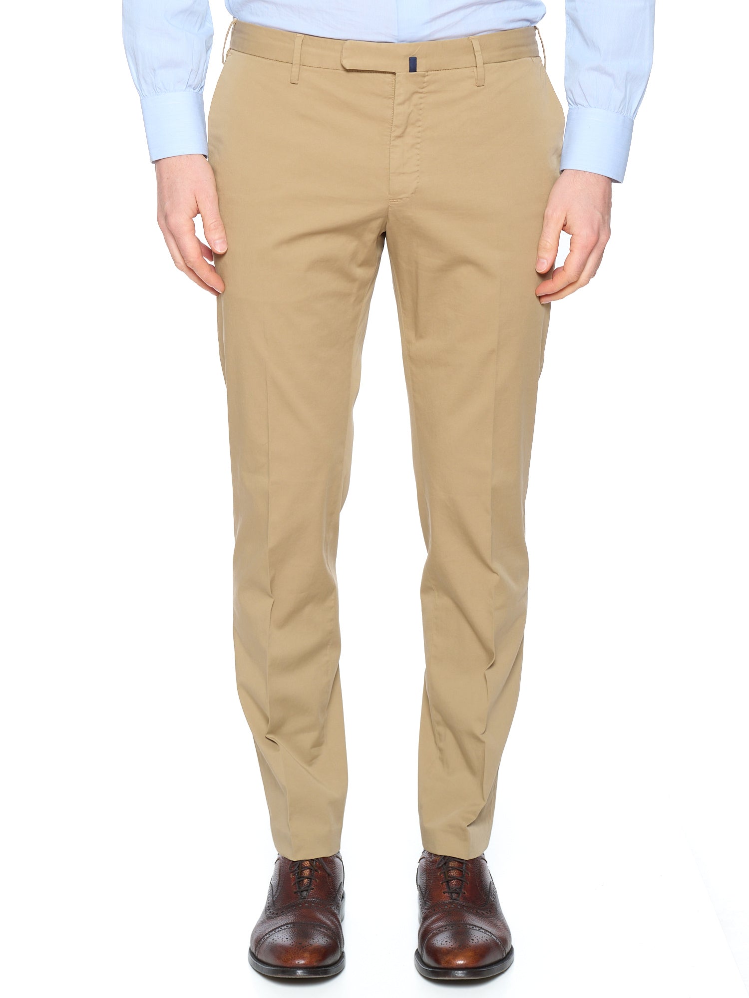 INCOTEX Beige "Royal Batavia" Cotton Slim Fit Chino Pants