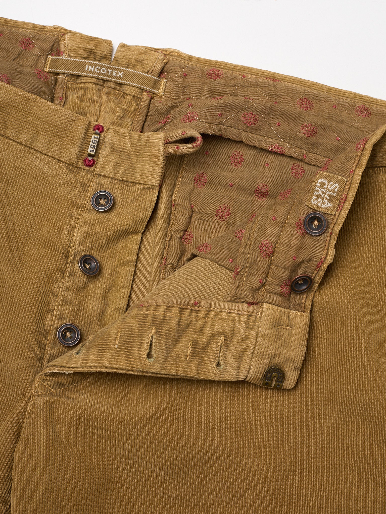 INCOTEX Brown Corduroy Cotton Chino Pants
