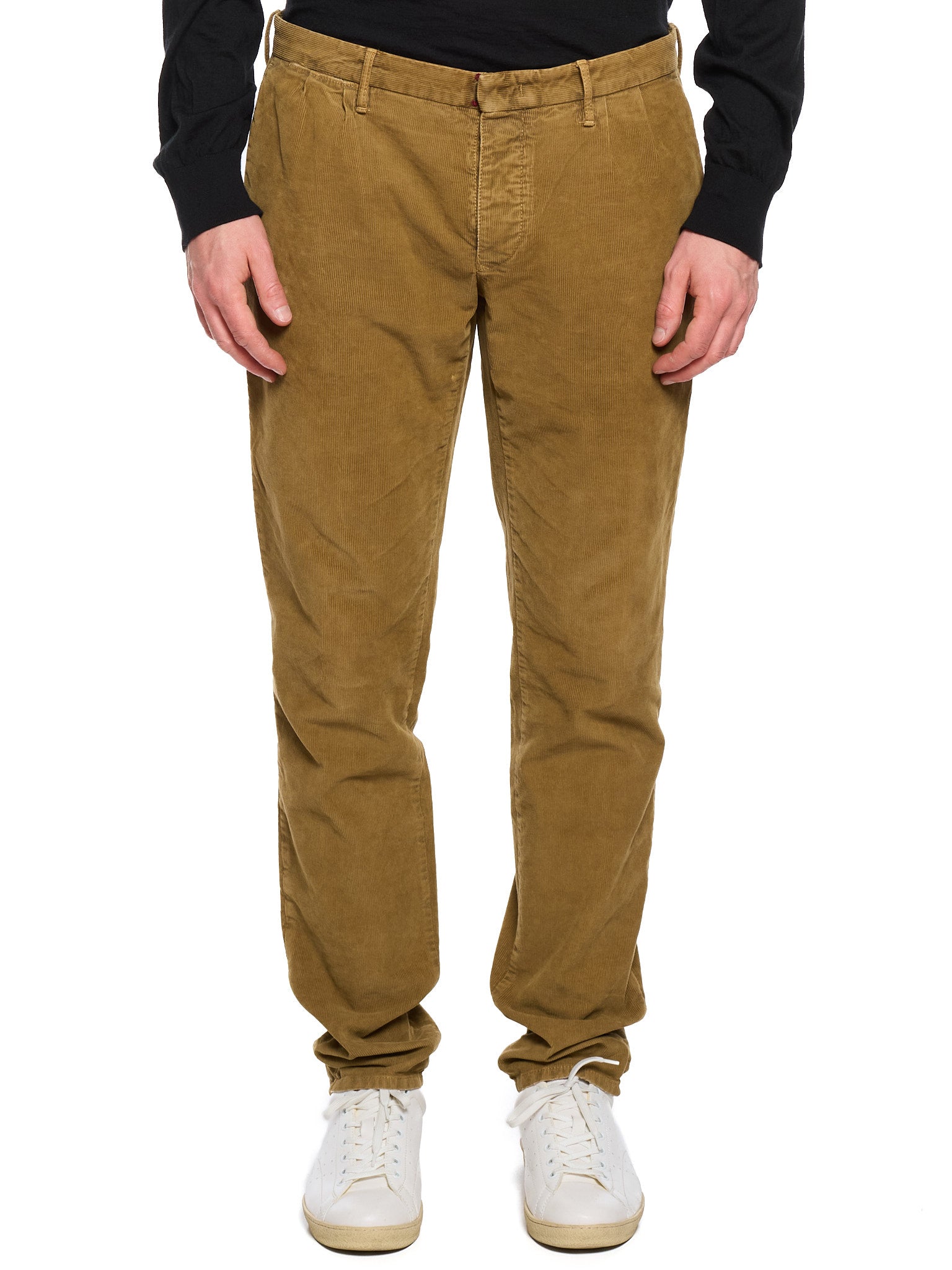 INCOTEX Brown Corduroy Cotton Chino Pants