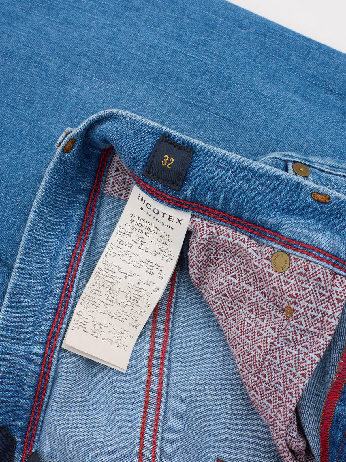 INCOTEX "Blue Division" Blue Cotton 5 Pocket Jeans