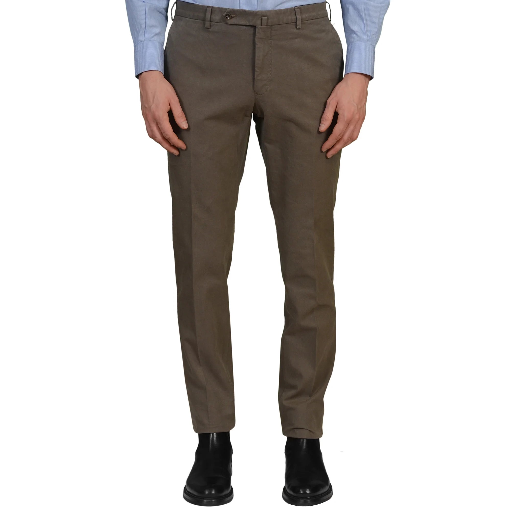 INCOTEX (Slowear) Slate Cotton Twill Flat Front Slim Fit Pants EU 54 NEW US 38