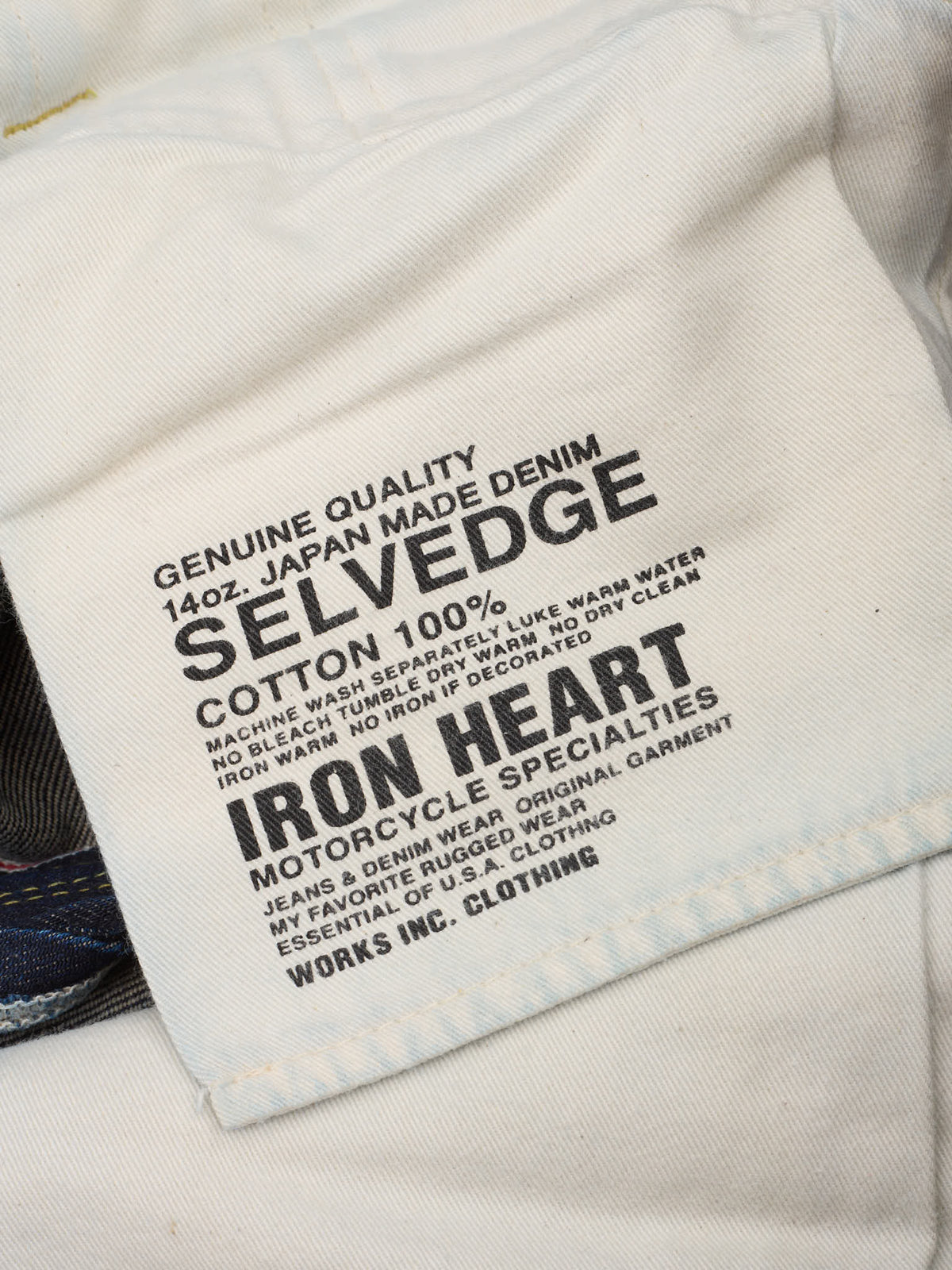 IRON HEART 666 14oz Selvedge Denim Slim Straight Cut Jeans
