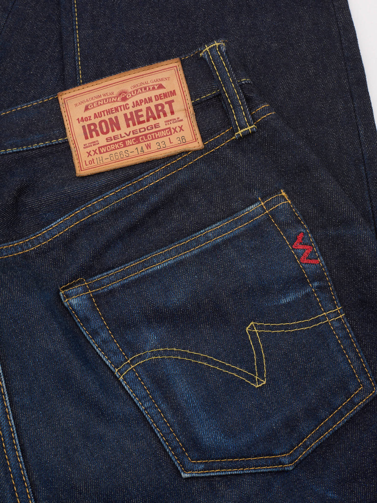 IRON HEART 666 14oz Selvedge Denim Slim Straight Cut Jeans