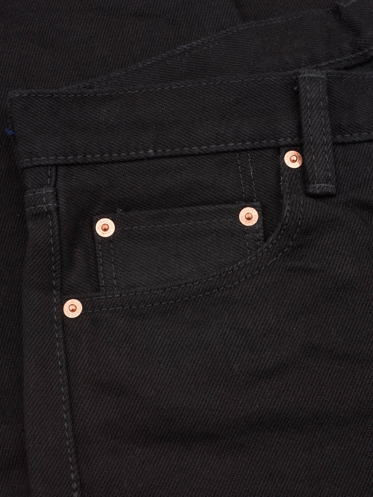 RARE IRON HEART 634 21oz Selvedge Denim Straight Cut Jeans - Superblack