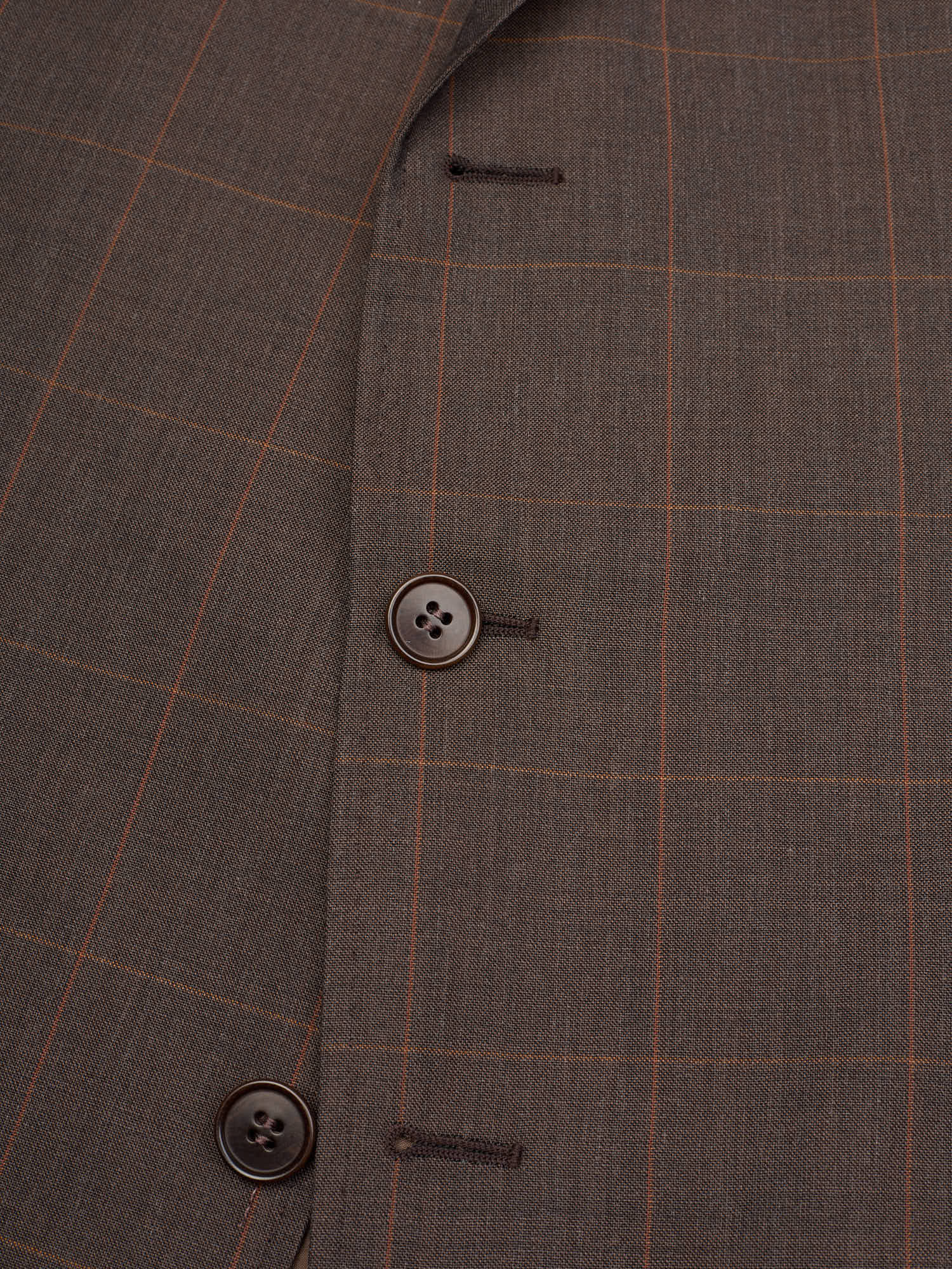 CANTARELLI for Sir Wilson Brown Windowpane Wool Suit