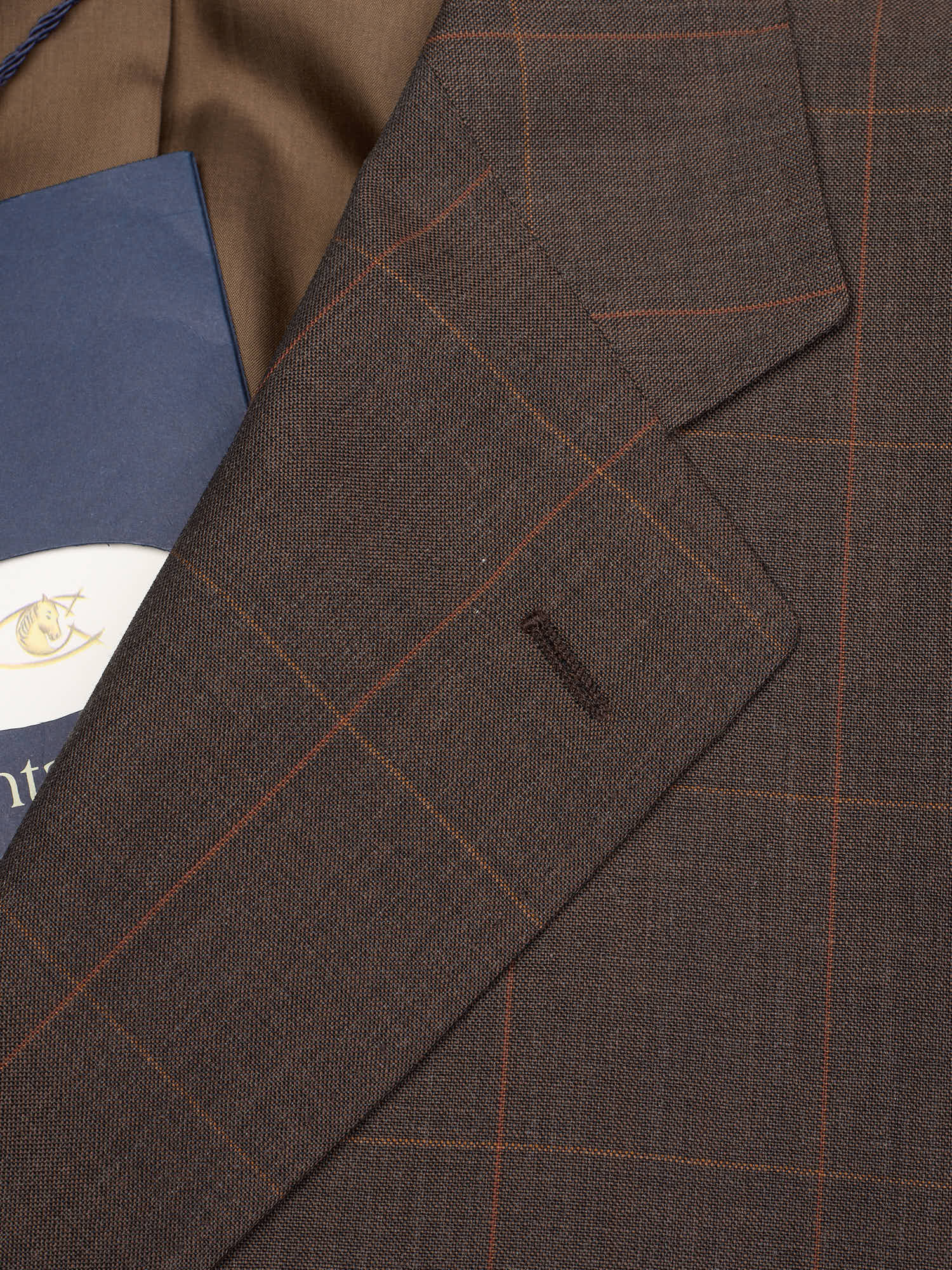 CANTARELLI for Sir Wilson Brown Windowpane Wool Suit