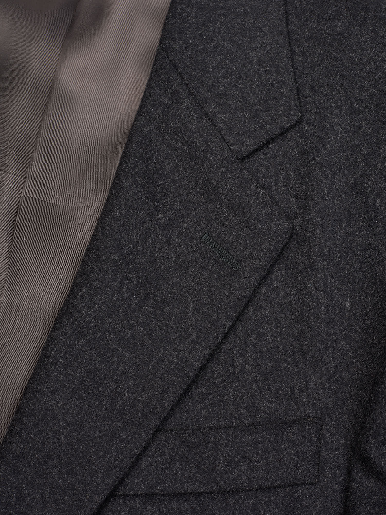 ISAIA For Sir Wilson Dark Gray Flannel Lambs Wool Business Suit