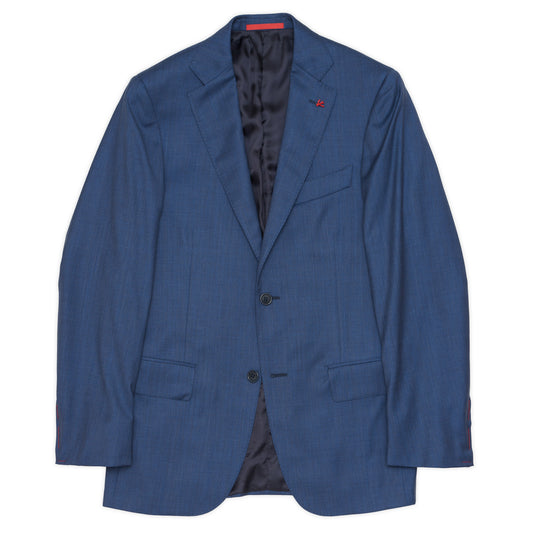 ISAIA Napoli Handmade Blue Wool Blend Jacket Sport Coat EU 44 NEW US 34