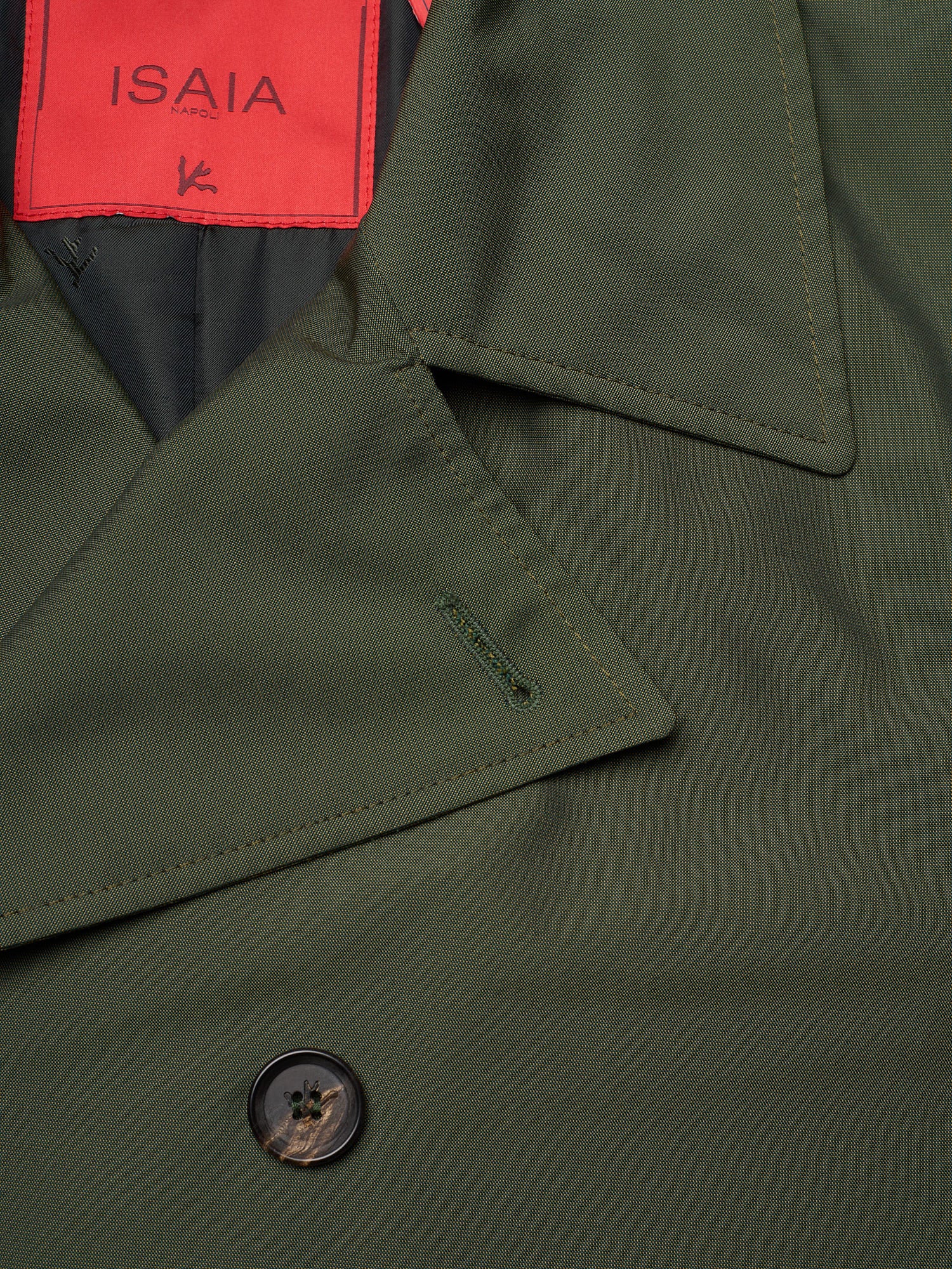 ISAIA Napoli Olive Green Peacoat Technical Jacket