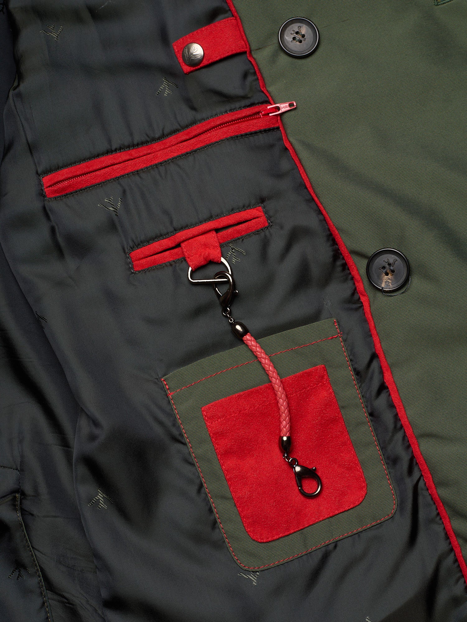 ISAIA Napoli Olive Green Peacoat Technical Jacket