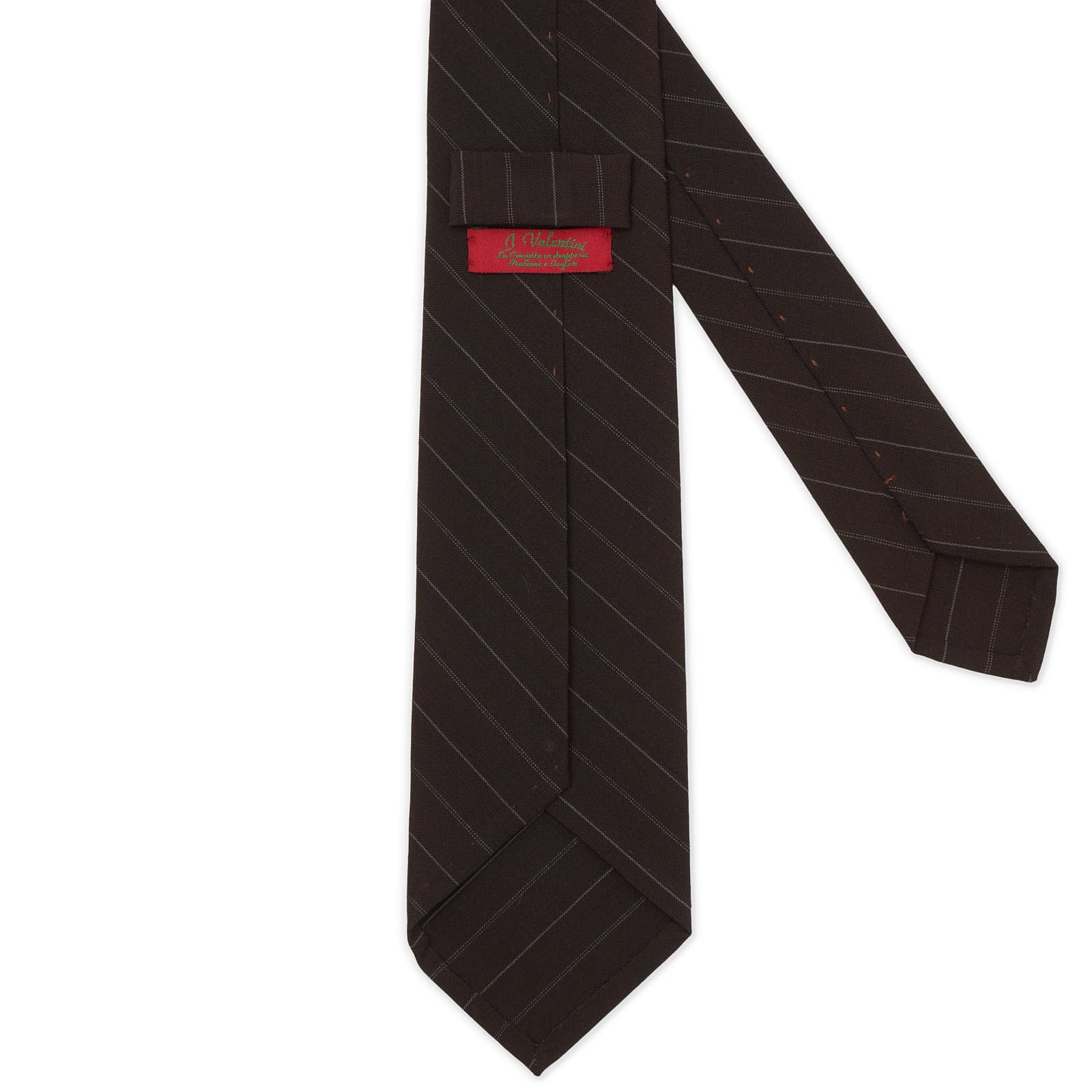 I VALENTINI Brown Pinstripe Handmade Mohair Tie NEW