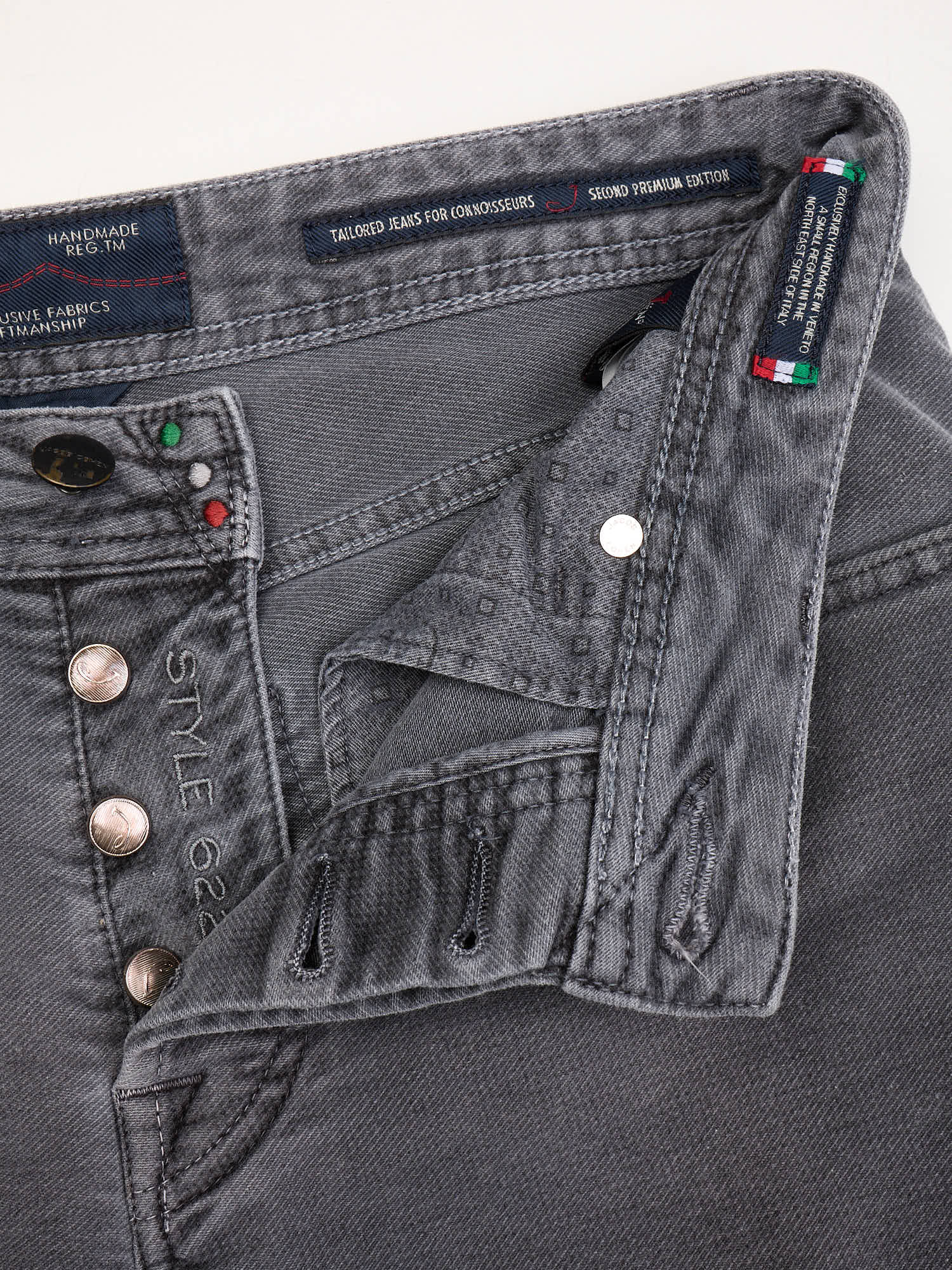 JACOB COHEN 622 Gray Cotton Stretch Tailored Slim Fit Jeans US 32