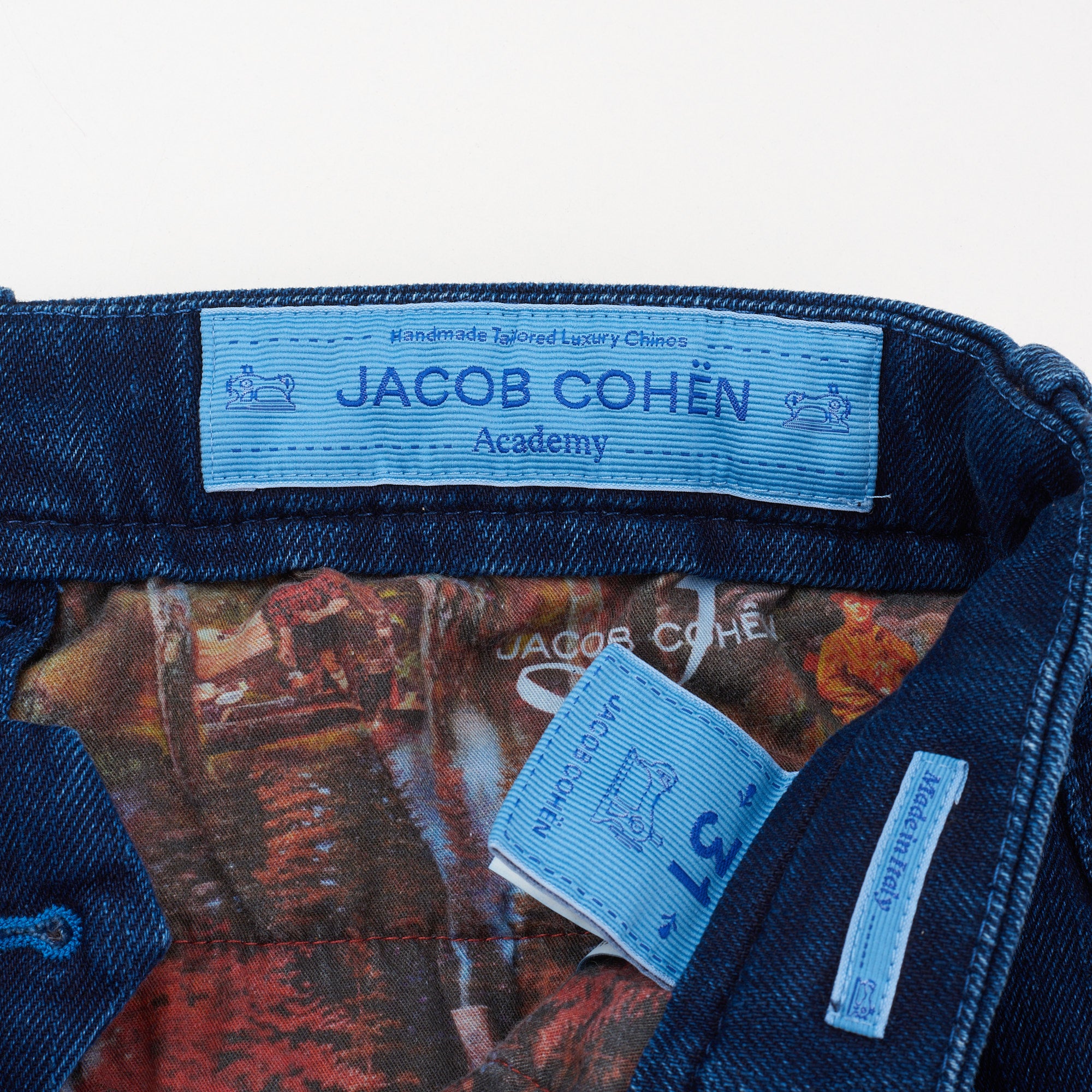JACOB COHEN Academy Bobby Indigo Blue Denim Slim Fit Jeans NEW US 31 JACOB COHEN