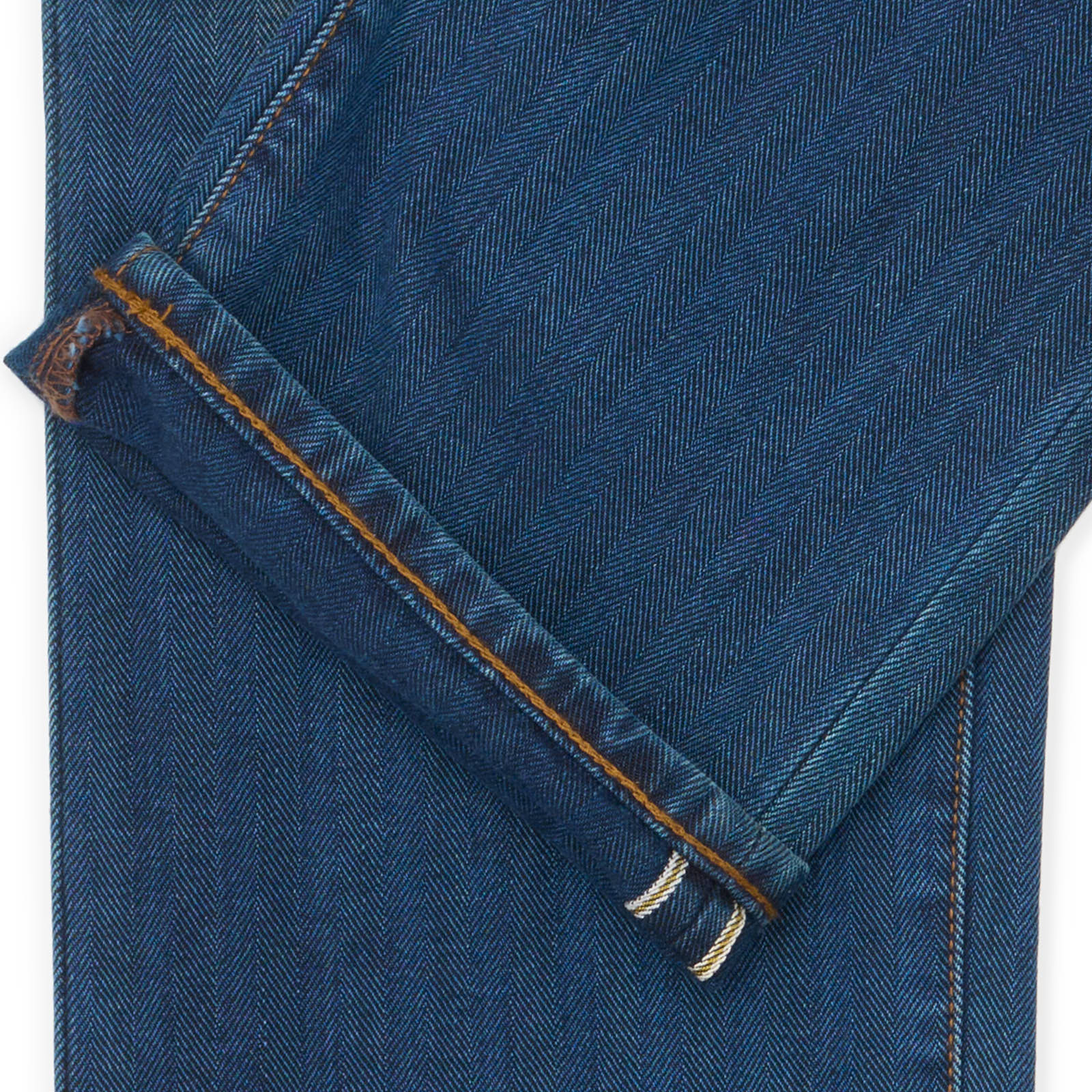 JACOB COHEN Handmade Limited Ed. of 495 Blue Herringbone Denim Jeans NEW US 30