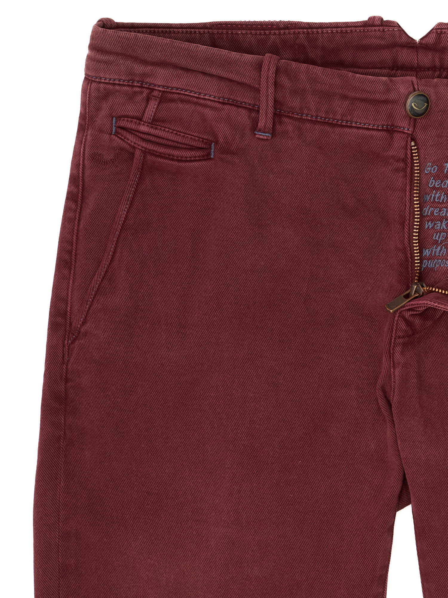 JACOB COHEN Handmade "Bobby" Burgundy Luxury Stretch Denim Chino Pants