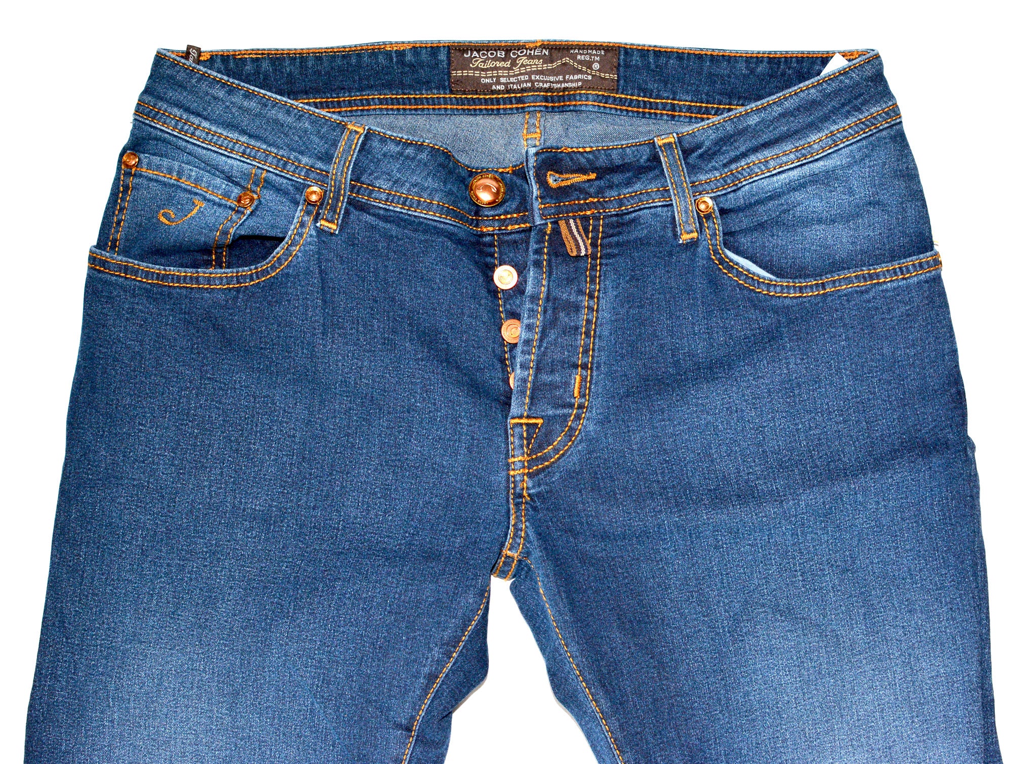 JACOB COHEN J688 Comfort Vintage Blue Cotton Stretch Slim Fit Jeans Pants US 32