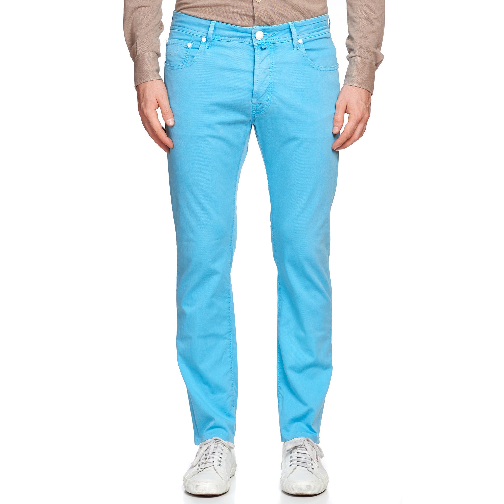JACOB COHEN J688 Comfort Vintage Light Blue Cotton Stretch Slim Fit Jeans Pants US 33