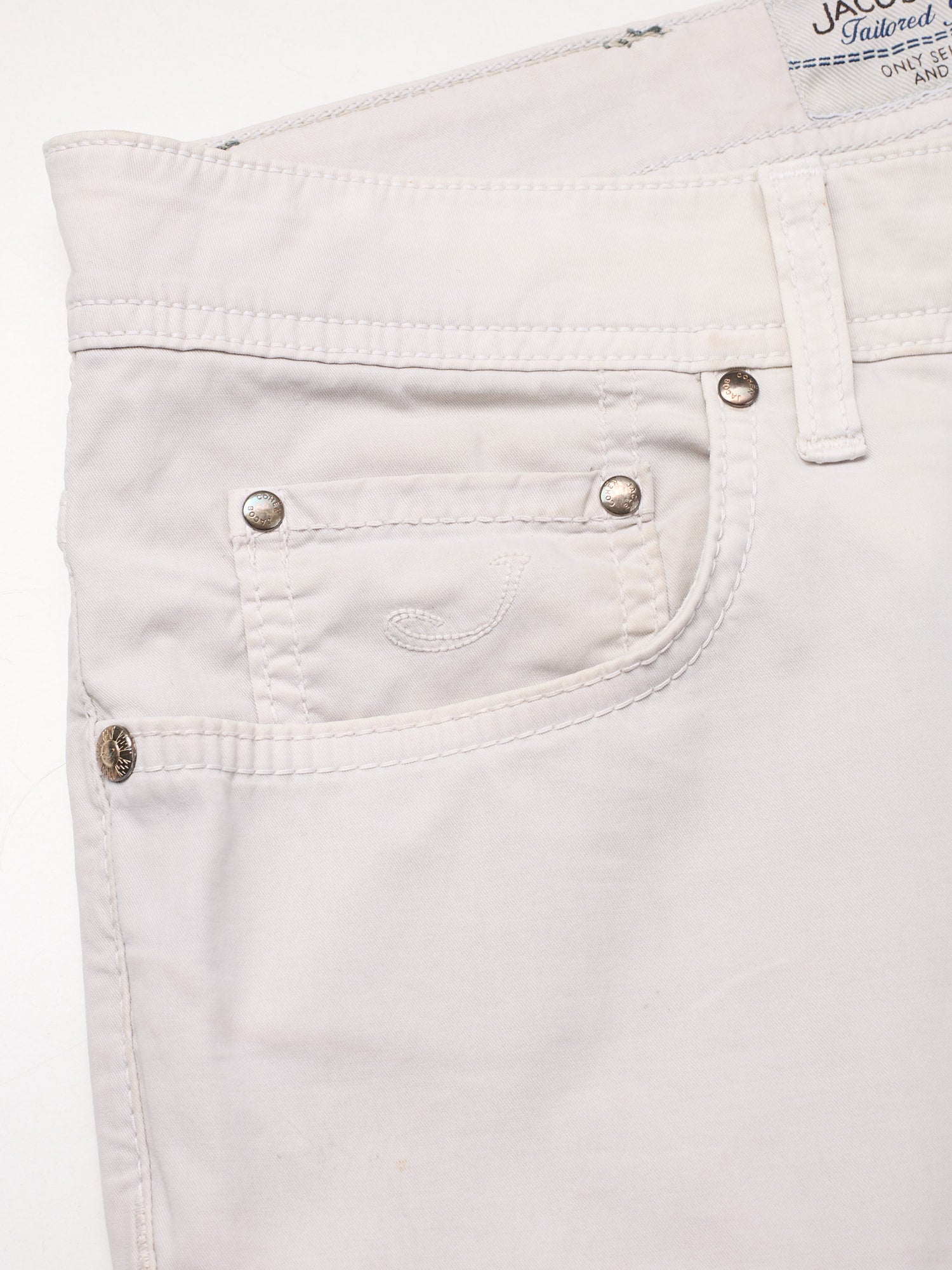 JACOB COHEN Luxury Denim Style 688 Beige Cotton Twill Stretch Jeans Pants US 33