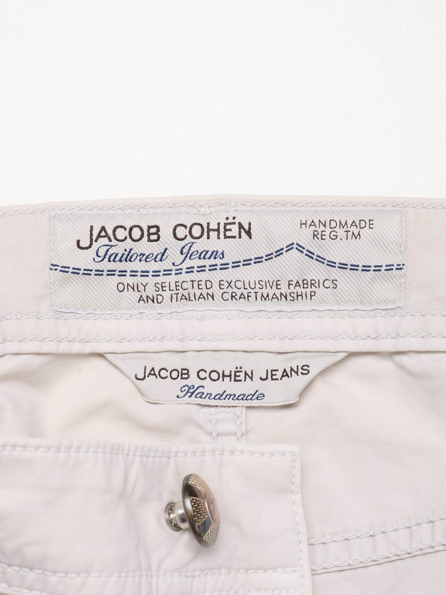 JACOB COHEN Luxury Denim Style 688 Beige Cotton Twill Stretch Jeans Pa