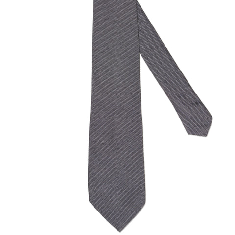 JAY KOS New York Handmade Gray Grenadine Design Silk Tie