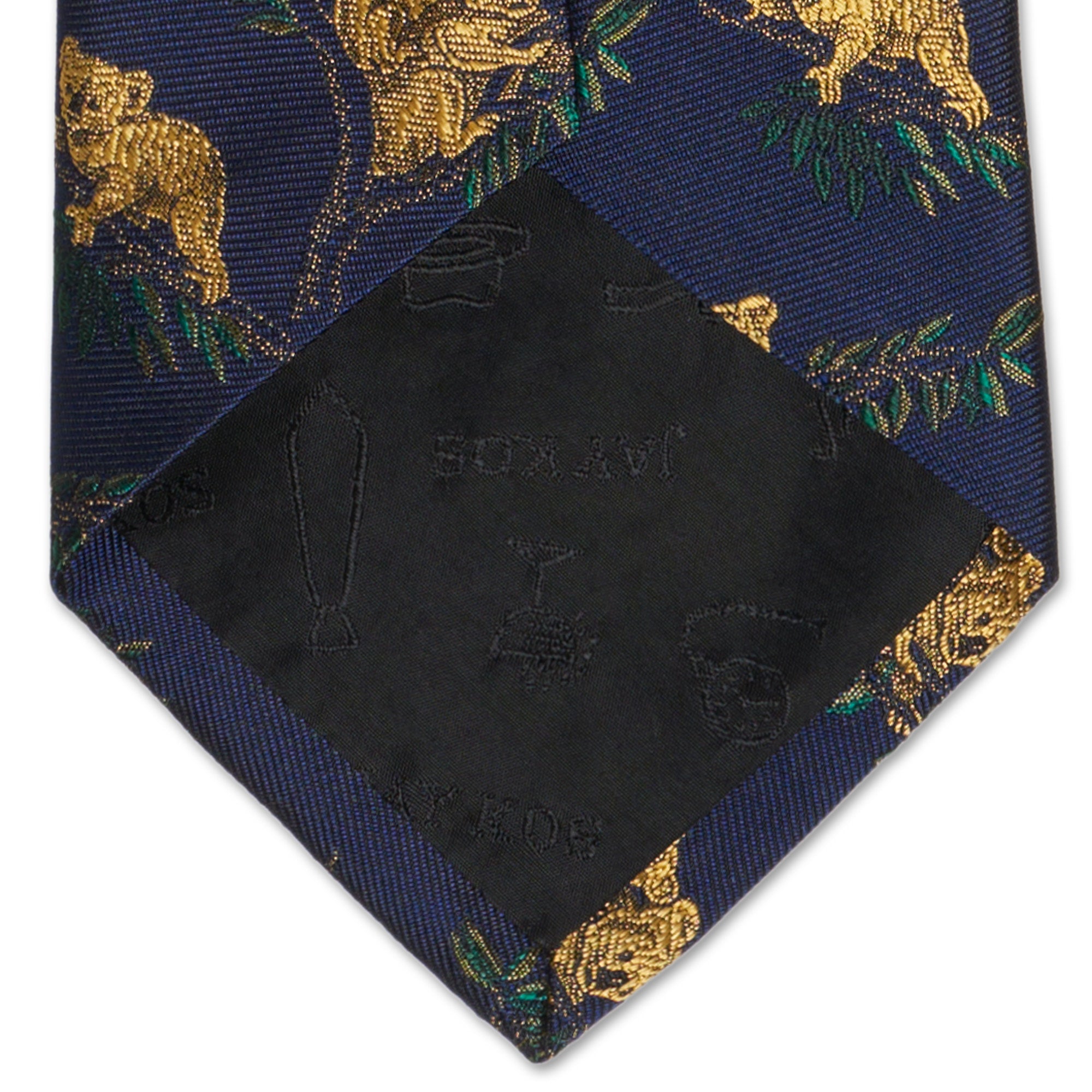 JAY KOS New York Handmade Navy Blue Coala Design Silk Tie JAY KOS