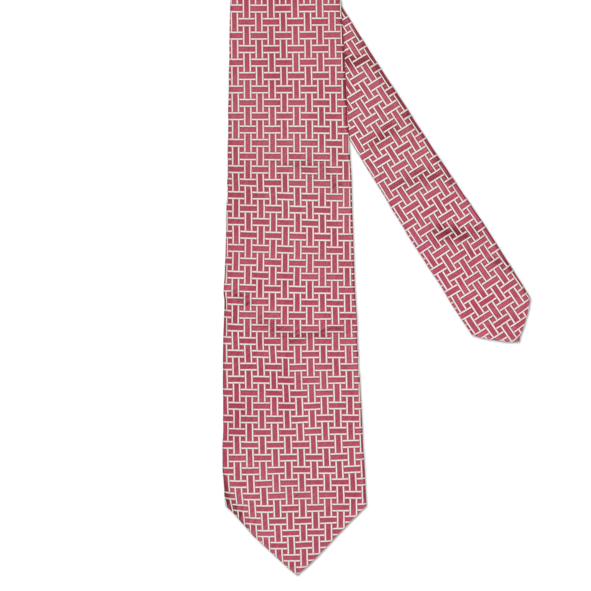 JAY KOS New York Handmade Red Geometry Design Silk Tie