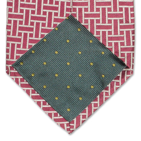 JAY KOS New York Handmade Red Geometry Design Silk Tie