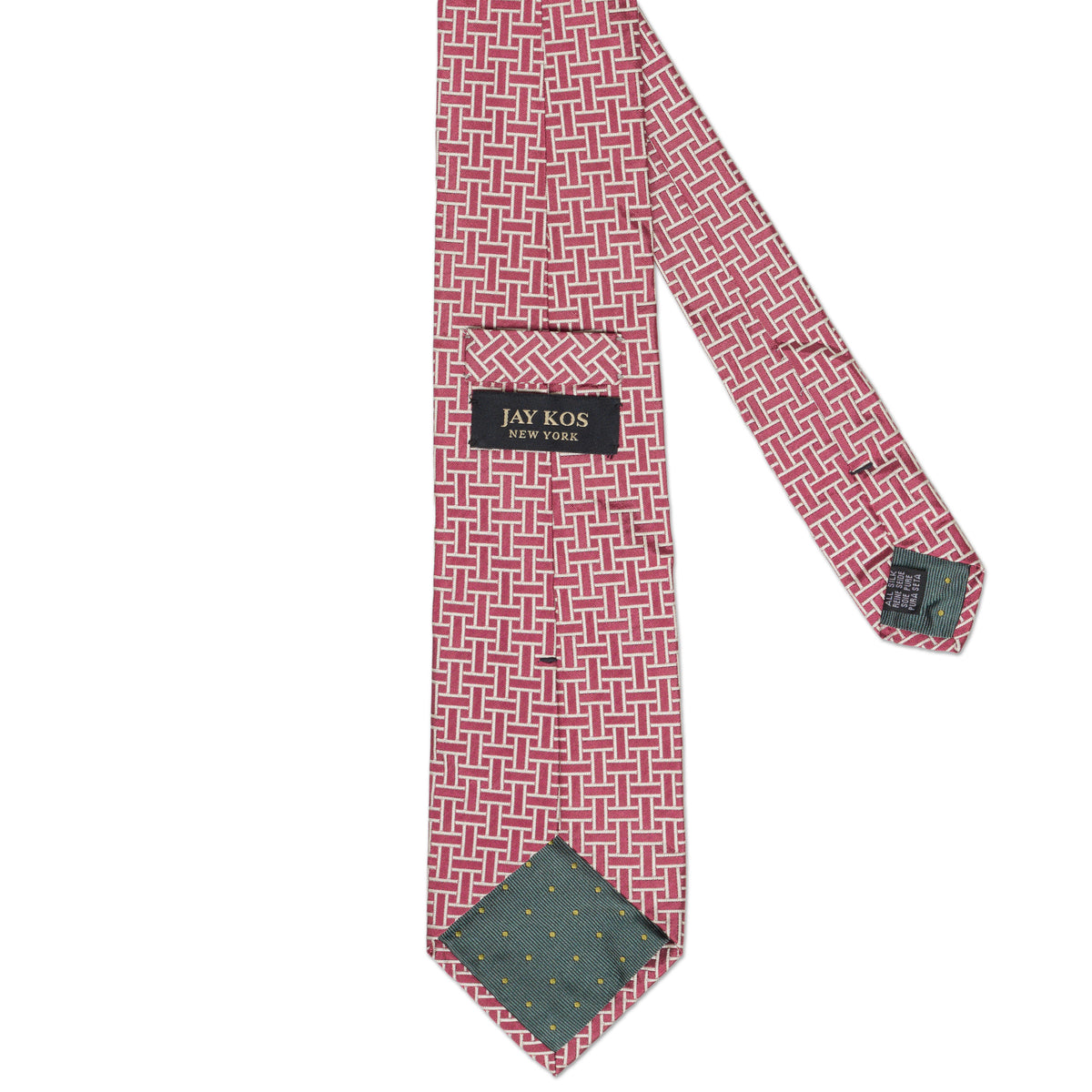 JAY KOS New York Handmade Red Geometry Design Silk Tie JAY KOS