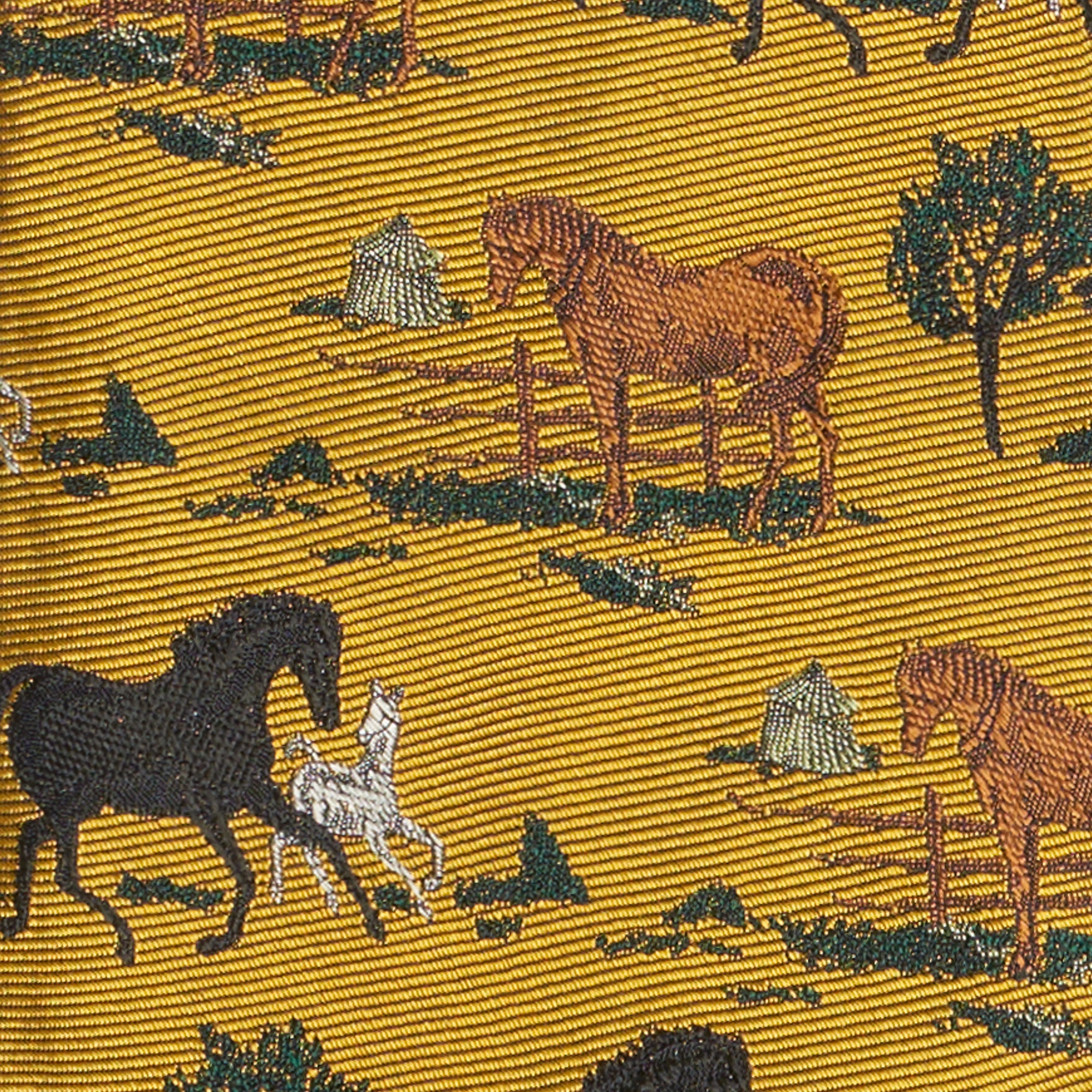JAY KOS New York Handmade Yellow Horse Design Silk Tie JAY KOS