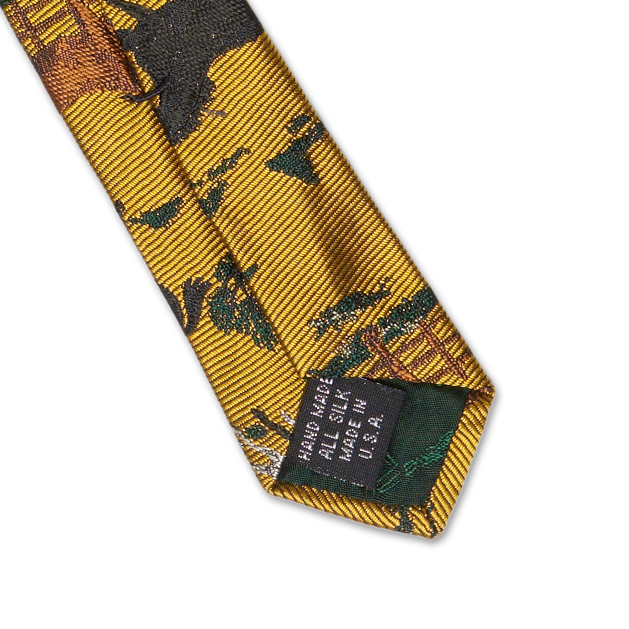JAY KOS New York Handmade Yellow Horse Design Silk Tie