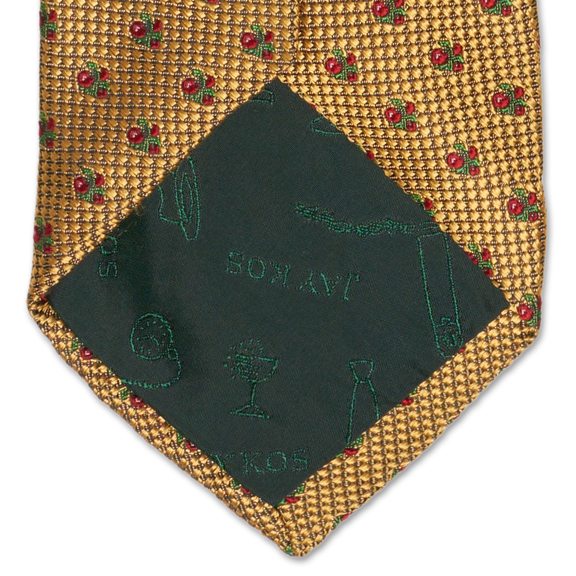 JAY KOS New York Handmade Yellow Macro-Design Silk Tie