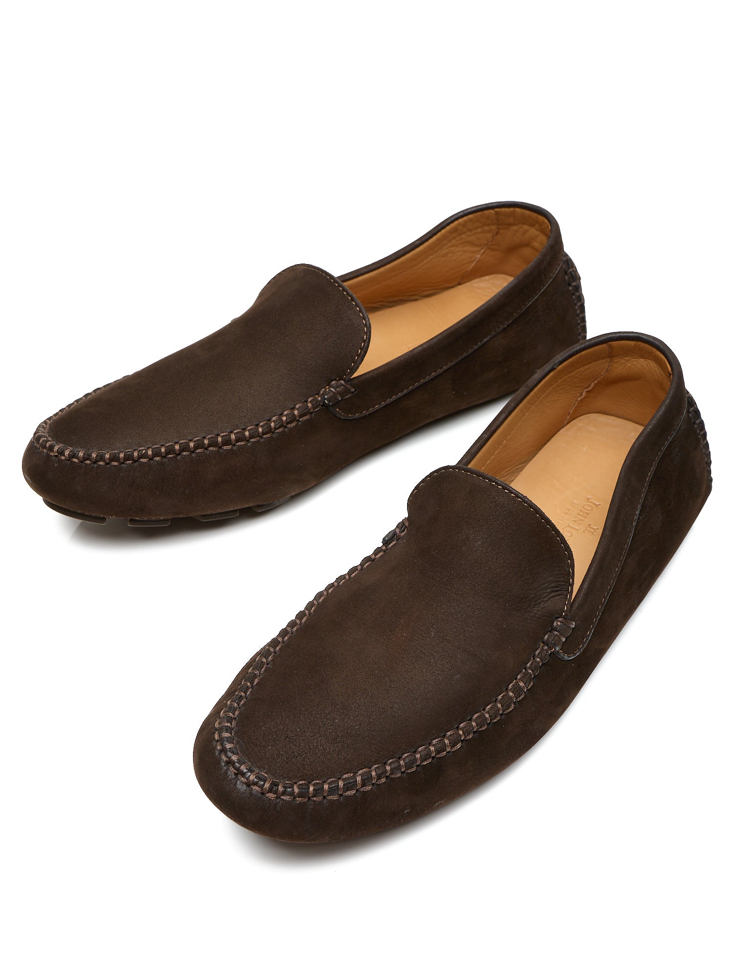 JOHN LOBB Dark Brown Suede Leather Driving Loafers Shoes